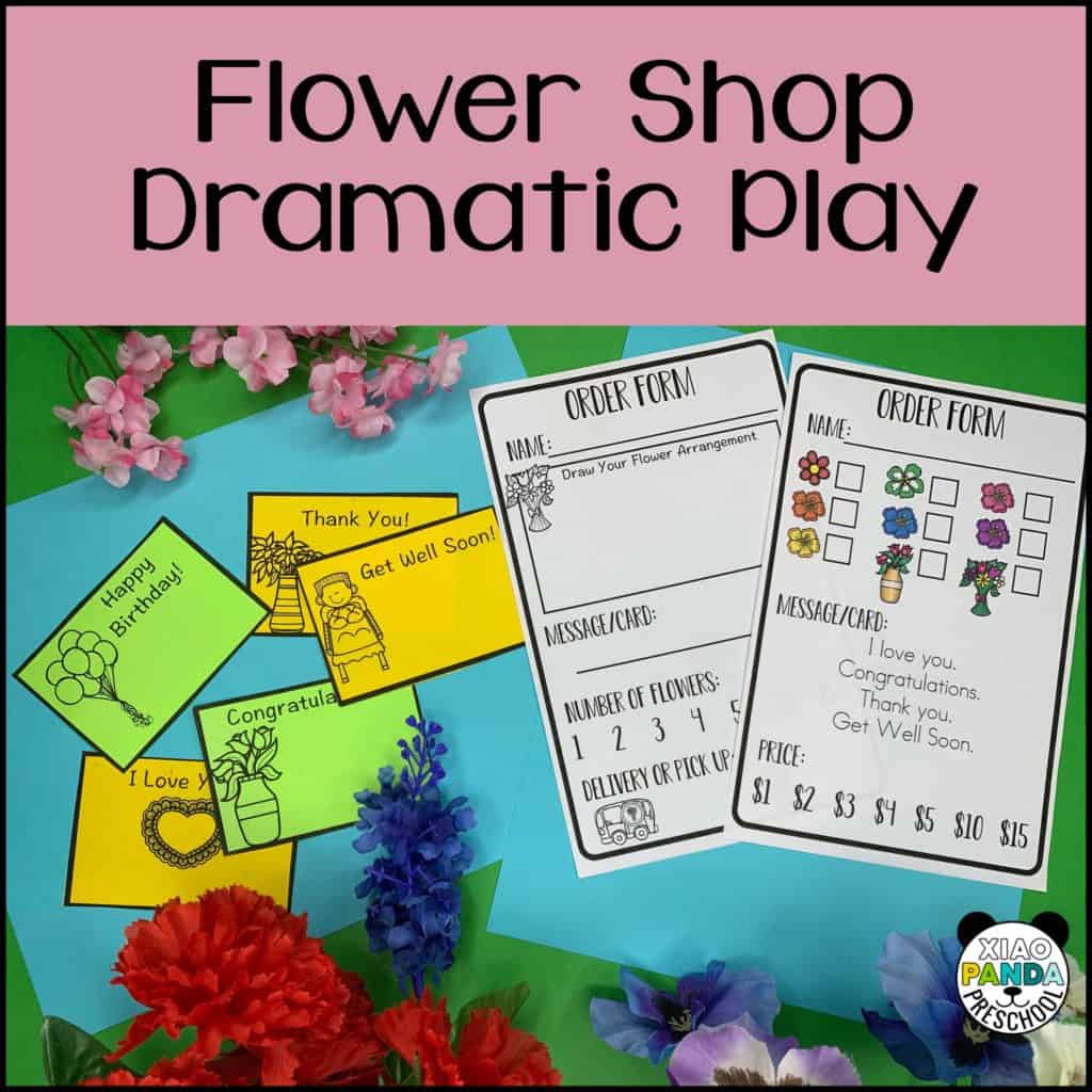 Flower Shop Dramatic Play Printables in ENGLISH Xiao Panda Preschool