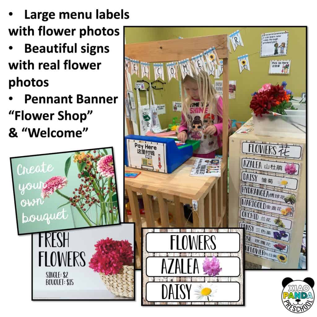 Flower Shop Dramatic Play Printables in ENGLISH – Xiao Panda Preschool