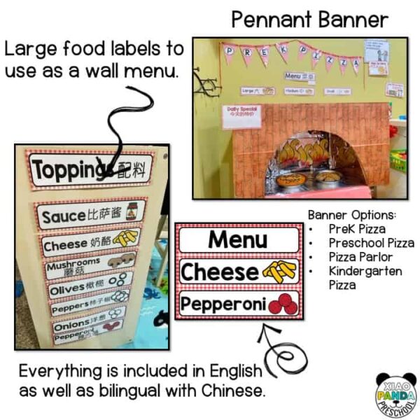 Bilingual Pizza Shop Dramatic Play - Image 2